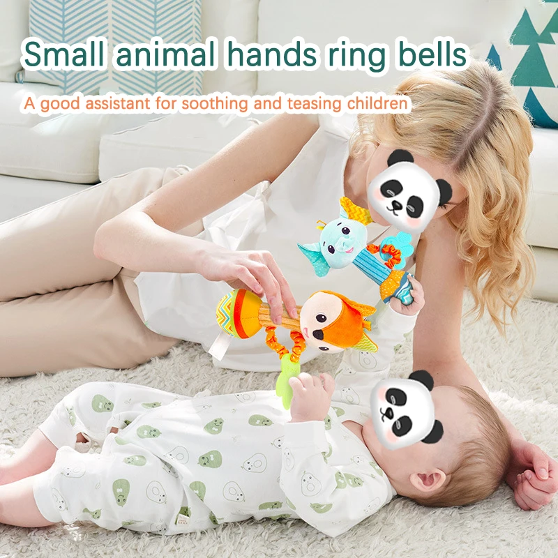 Dental Gum Hand Grip Plush Doll Can Bite Cartoon Cute Practice Grasping Parent Child Interactive Puzzle and Soothing Toy