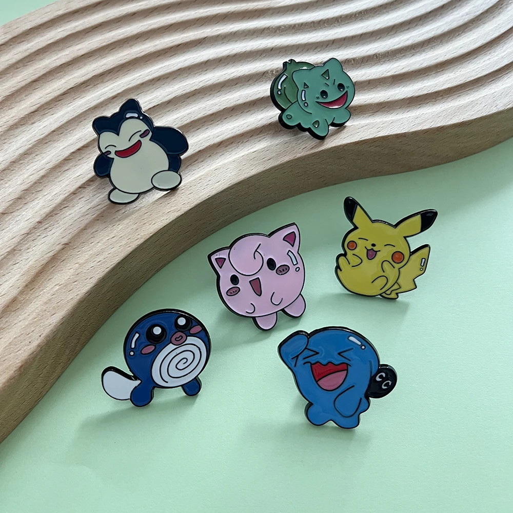 6 قطعة مجموعة دبابيس أنيمي n المينا Jigglypuff Poliwag لطيف الحيوان دبابيس الاطفال مجوهرات هدية تحصيل اللعب لصديق