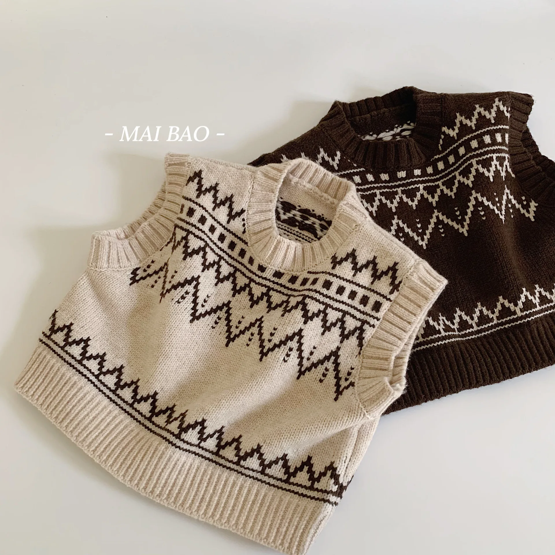 

Children Clothes Sweater Vest 2024 Autumn New Fashionable Sleeveless Knitwear Simple Casual Boys Girls Soft Comfortable Sweater