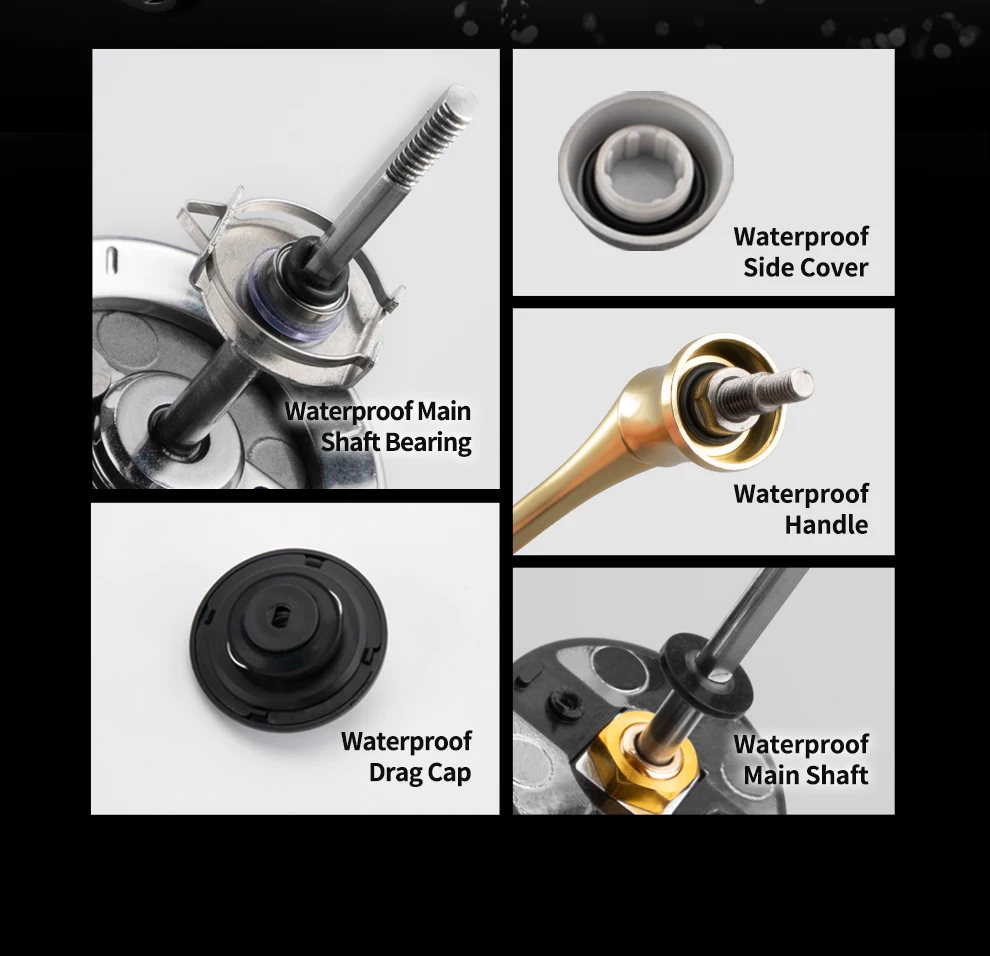 Huidiao Wasserdichte Spinnrolle mit langsamem Oszillationssystem, 7+1BB, 5.2:1 CNC-Metallspule für Lure- und Finesse-Angeln – Detail 7