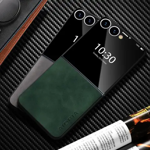 Funda de cuero para Samsung Galaxy Z Flip 7 Fe 6 5 4 3 funda diseño de moda funda de teléfono duradera para flip7 funda coque