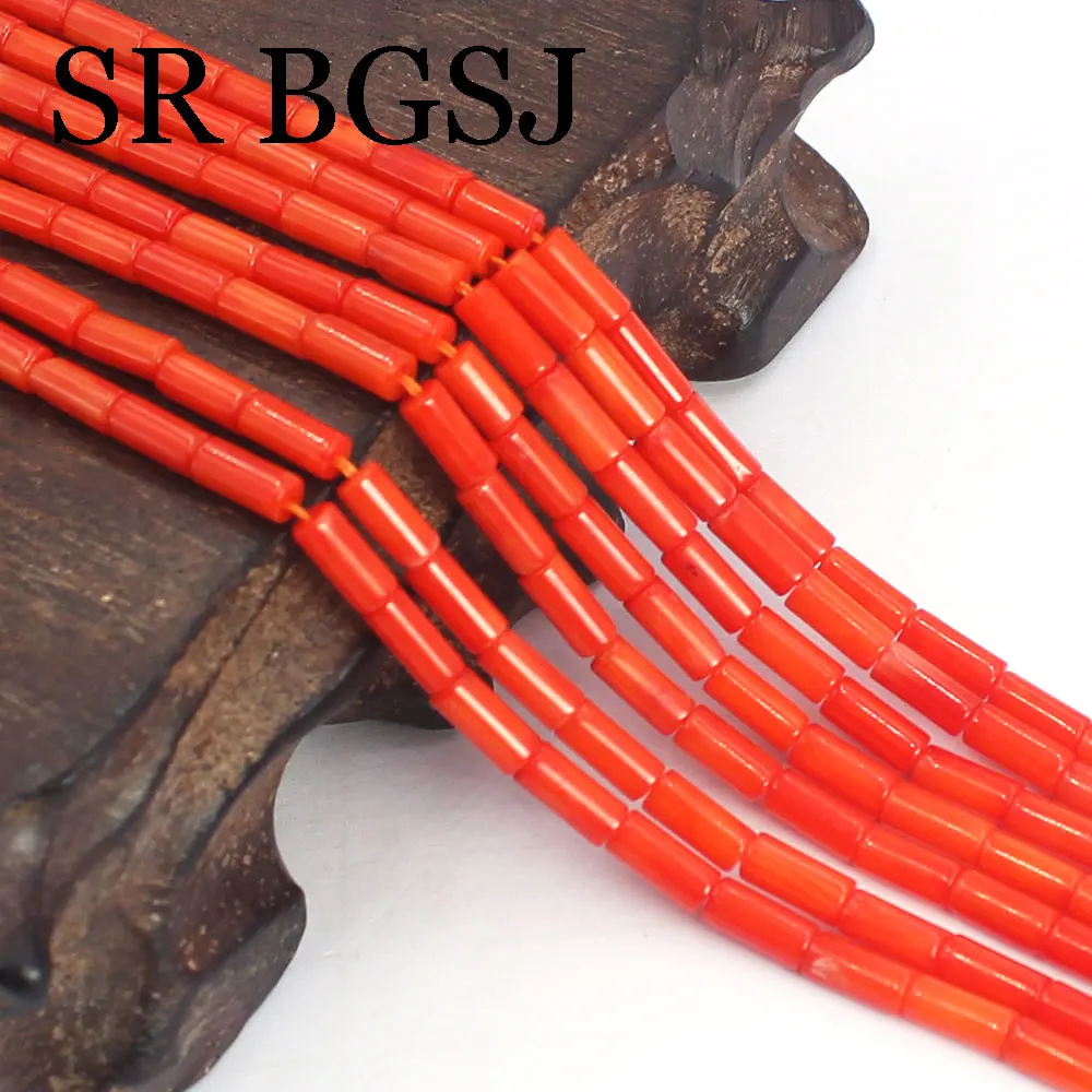 3x7mm Thin Hot Sell Natural Sea Bamboo Coral Tubular Tube Column Jewelry Making Wholesale DIY Accessories Loose Gemstone Beads