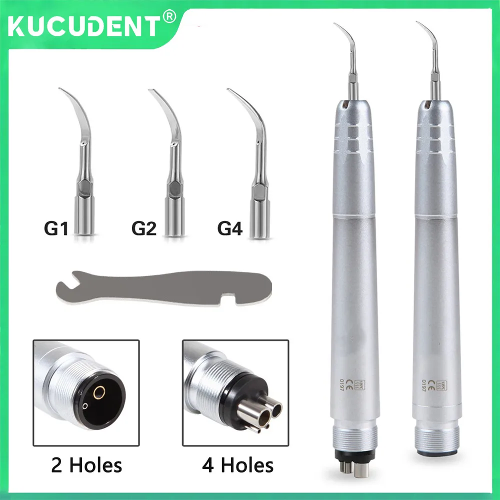 Стоматологический ультразвуковой воздушный скалер с 3-мя наконечниками, инструмент для удаления зубного камня, отбеливающий инструмент для стоматолога, лабораторный очиститель зубов, 2/4 отверстия