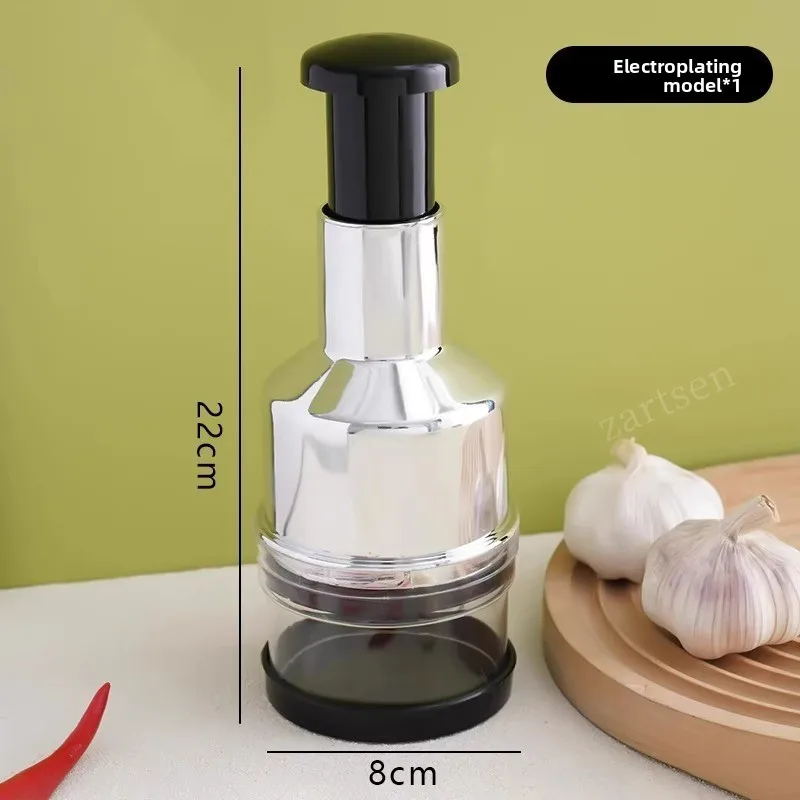 手動ガーリックプレスステンレス鋼ガーリックマッシャー使いやすい耐久性のある野菜生姜玉ねぎチョッパー家庭用