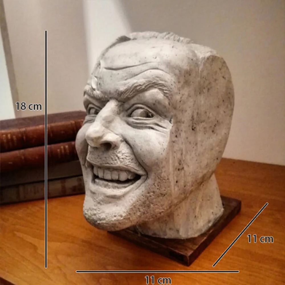 Creative Sculpture of The Shining Bookend Library Heres Johnny Sculpture Resin Desktop Ornament Book Shelf