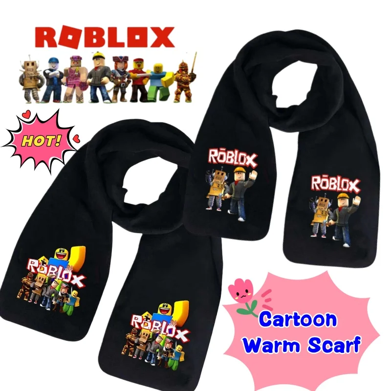 

New Roblox high-value cartoon boys and girls warm windproof scarf creative personality students autumn and winter cold scarf