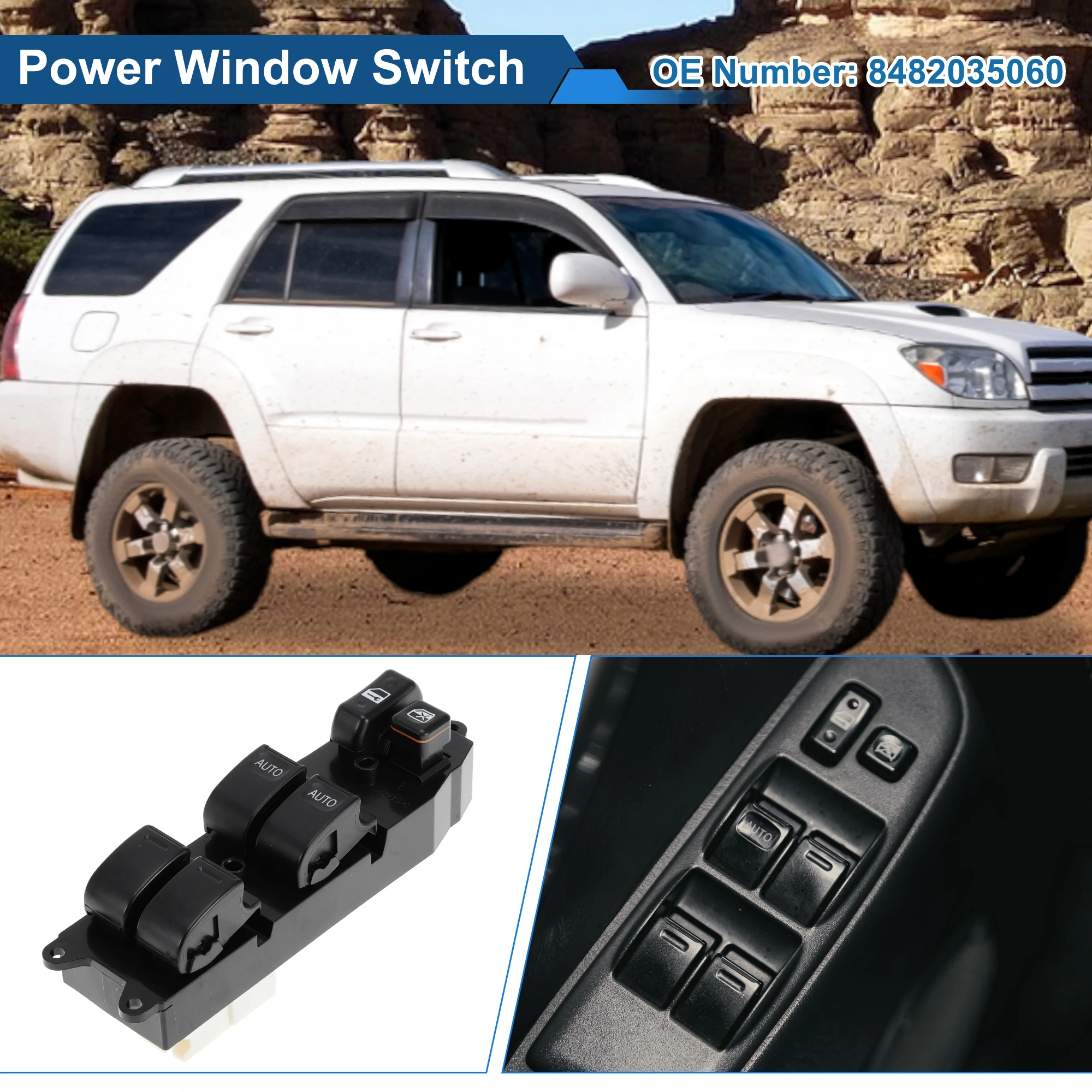 

UXCELL Front Left Power Window Switch for Toyota 4Runner 1995-2008 No.8482035060