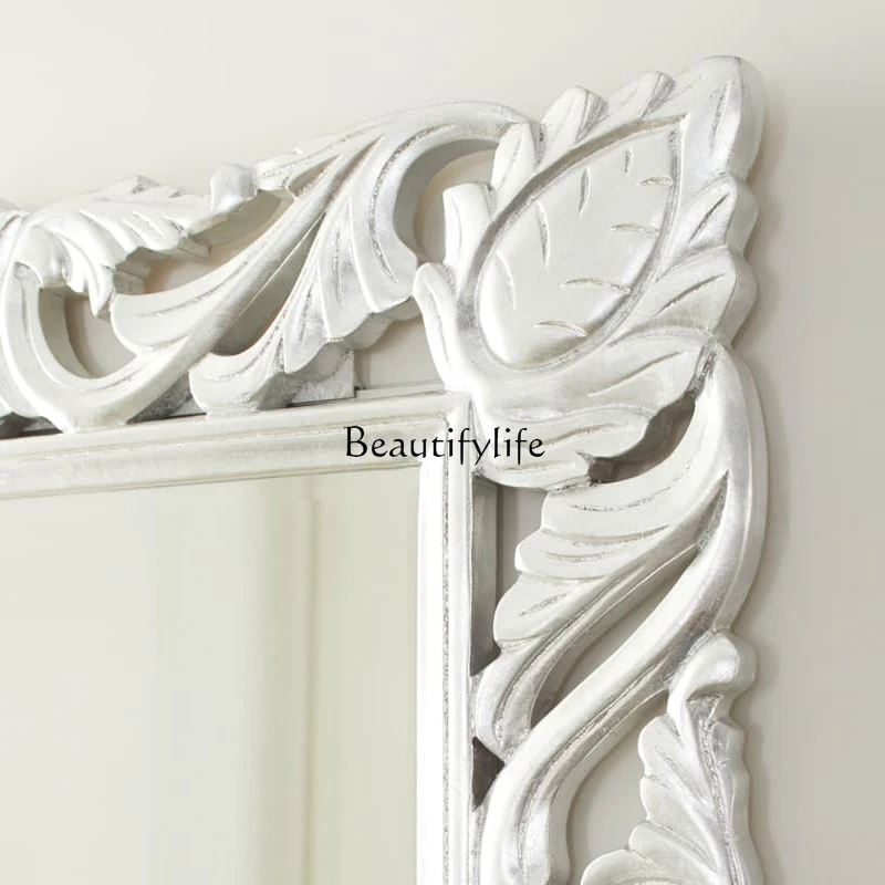 French retro carved mirror living room fireplace porch decorative mirror