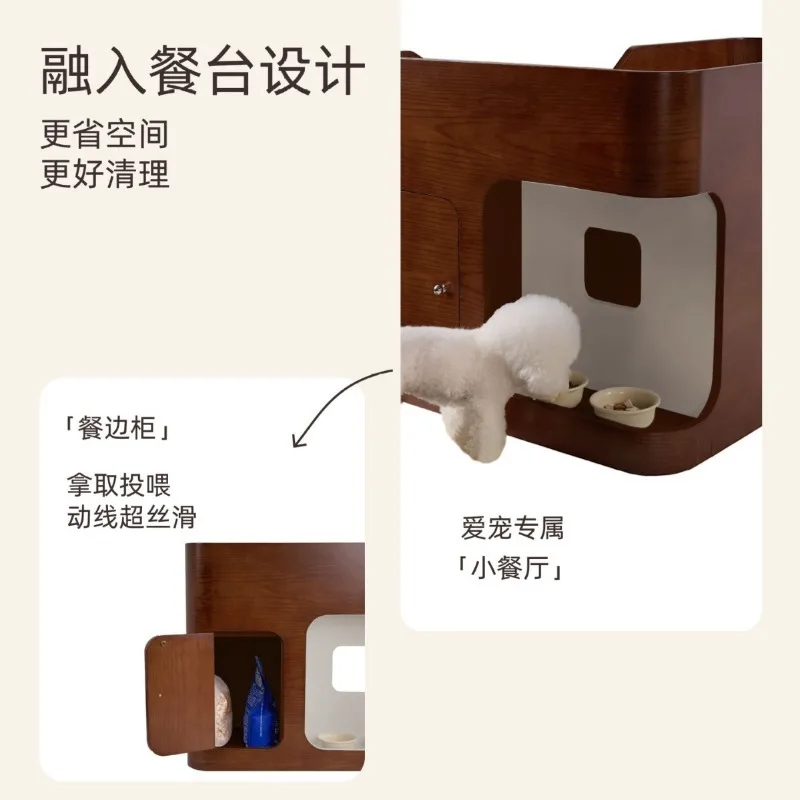 High-end solid wood pet villa, double-layer cat kennel kennel, pet bed kennel kennel, small dog house pet nest