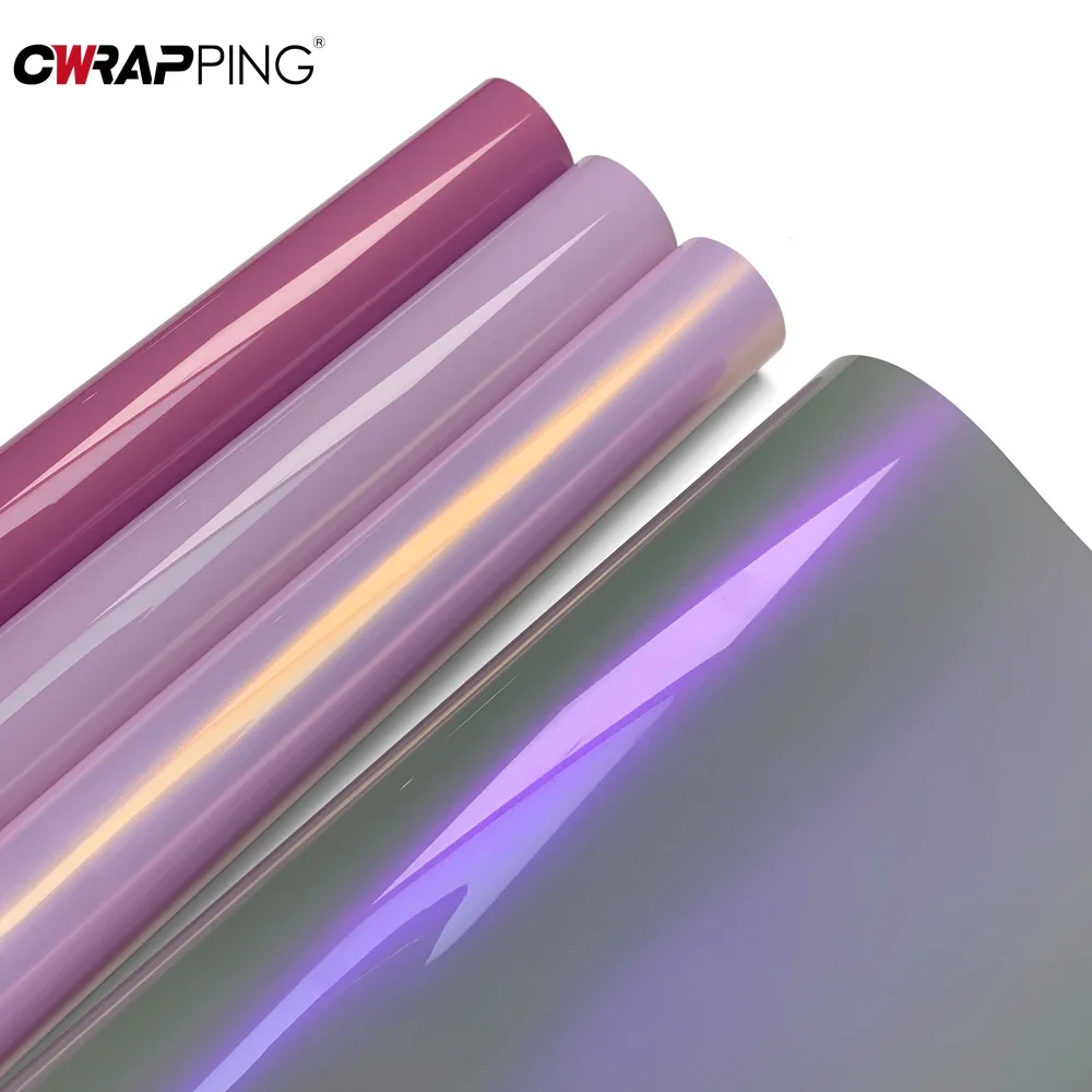 Car Stickers Rose Pink Glossy Films Self-Adhesive Vinyl Wrap Waterproof Sticker Women's SUV Car for Toyota Lexus Mini Cooper BMW - Detail 1