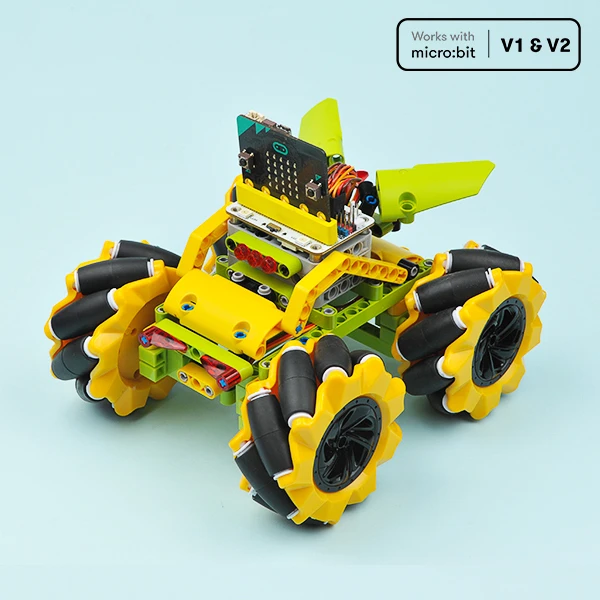 Wonder Rugged Car Kit: Lego-kompatibles Mecanum-Rad-DIY-Carkit für Micro: Bit (ohne Micro: Bit Board)