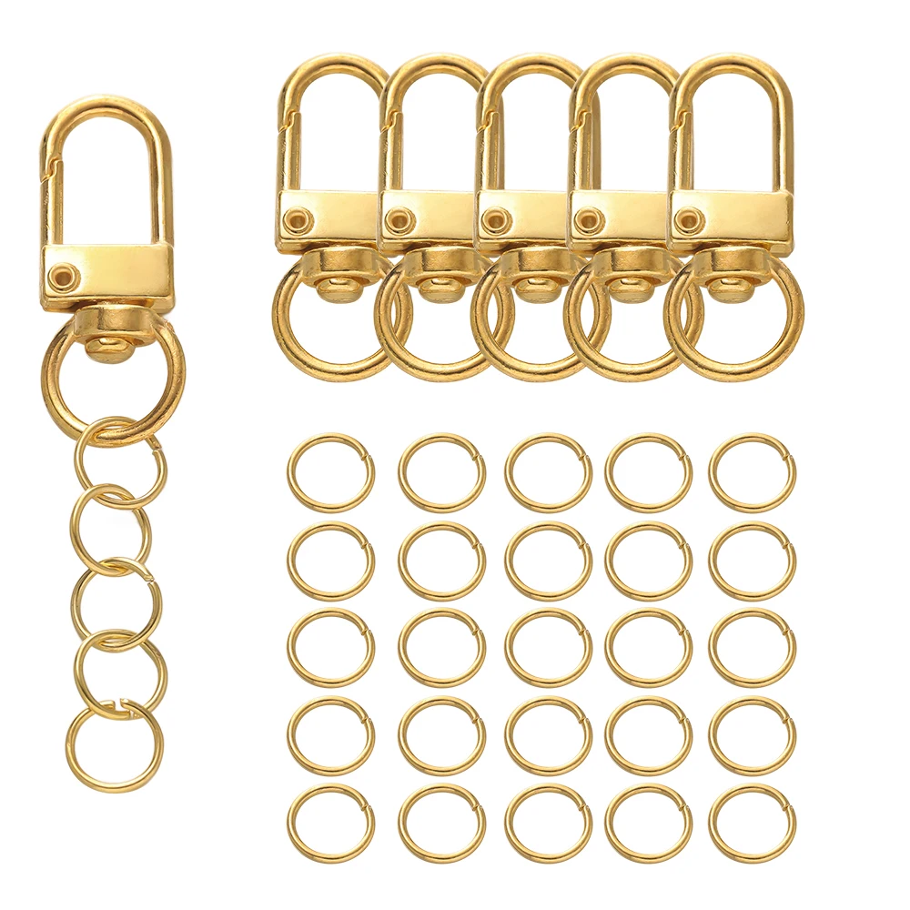 110pcs/set  Carabiner Clasp Key Chain Rotating with Jump Rings for DIY Keyrings Bags Pendants Jewelry Making  Accessories