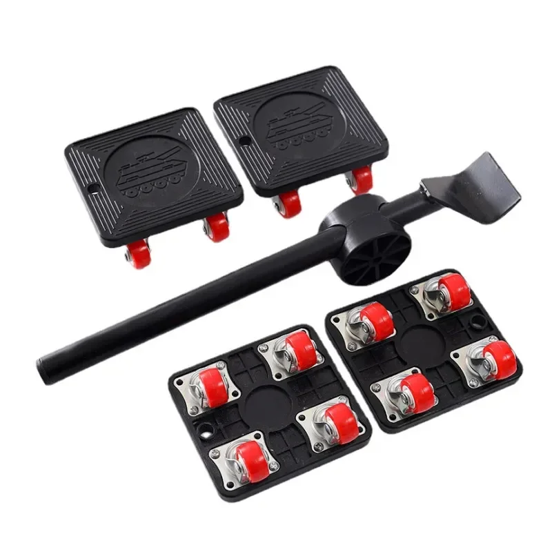 500KG Heavy Duty Furniture Lifter Transport Mover Lifter Slides Wheel Easy Furniture Mover Tool Set Wheel Roller Bar Hand Tools