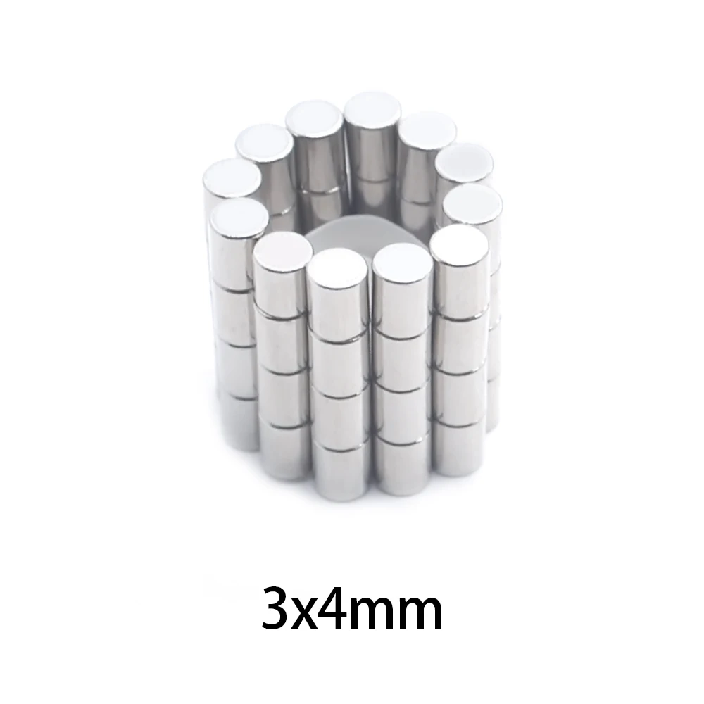 5/100/200/500/1000/20000Pcs 3x4 mm Mini Super Strong Rare Earth Disc Neodymium Magnets 3*4mm Craft Round Magnet 3x4 imanes new