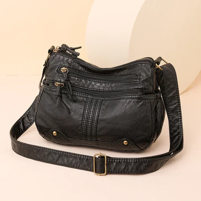 Solid Denim Versatile Crossbody Bags Zipper Women\'s Bags on Sale 2024 High Quality Sewing Thread High Capacity Shoulder Bags