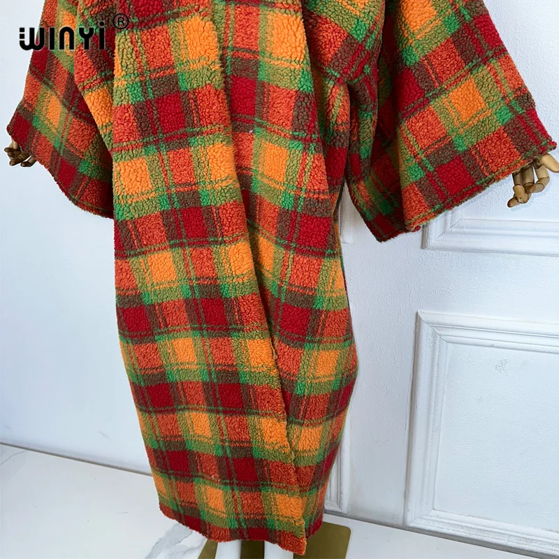WINYI Africa womens loose coats winter Warm long down cardigan luxury clothes kimono abaya dubai luxur winter outfits for women
