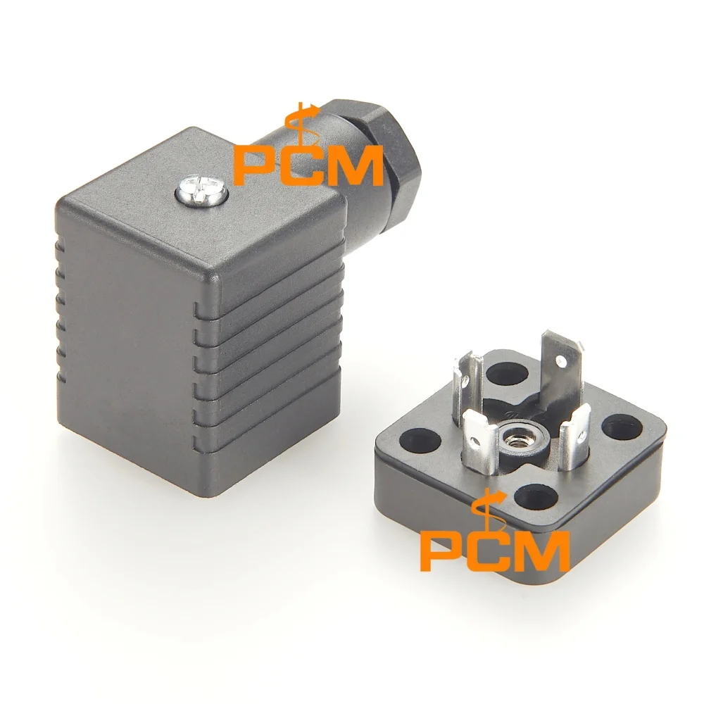 DIN 43650 Form A Solenoid Valve Connector Compatible Hirschmann GDM 3016 934395100 Industrial Valve Plug for Hydraulic Systems