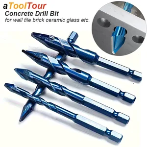 Concrete masonry spiral drill, eccentric glass, ceramic tile, brick, plastic wood, mason, hole cutter, blue saw 8 Main Sales Mason Tool - №3