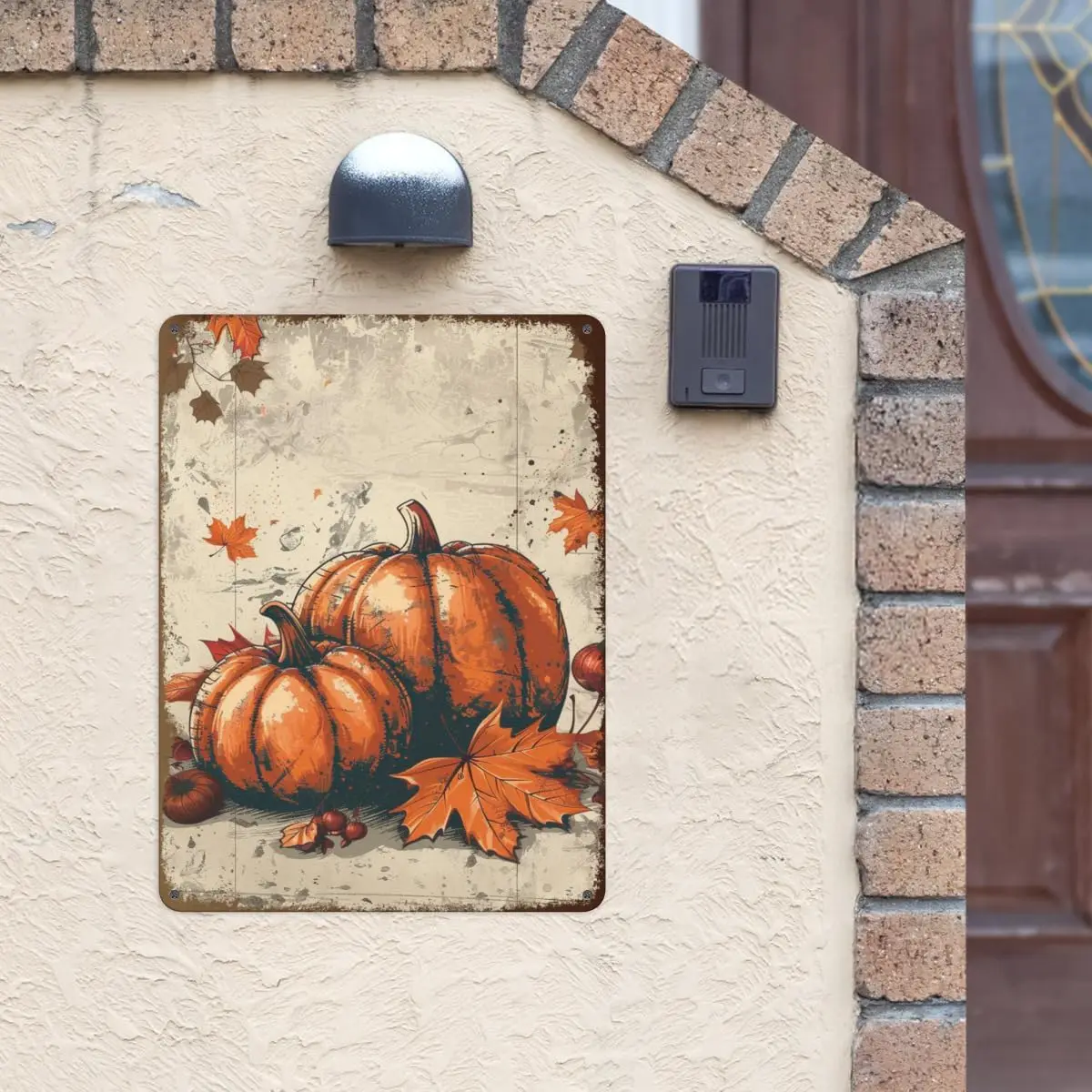 Fall Tin Sign - Vintage Metal Autumn Wall Decor for Home, Kitchen, Porch, and Garden - Rustic Fall Harvest and Thanksgiving Deco