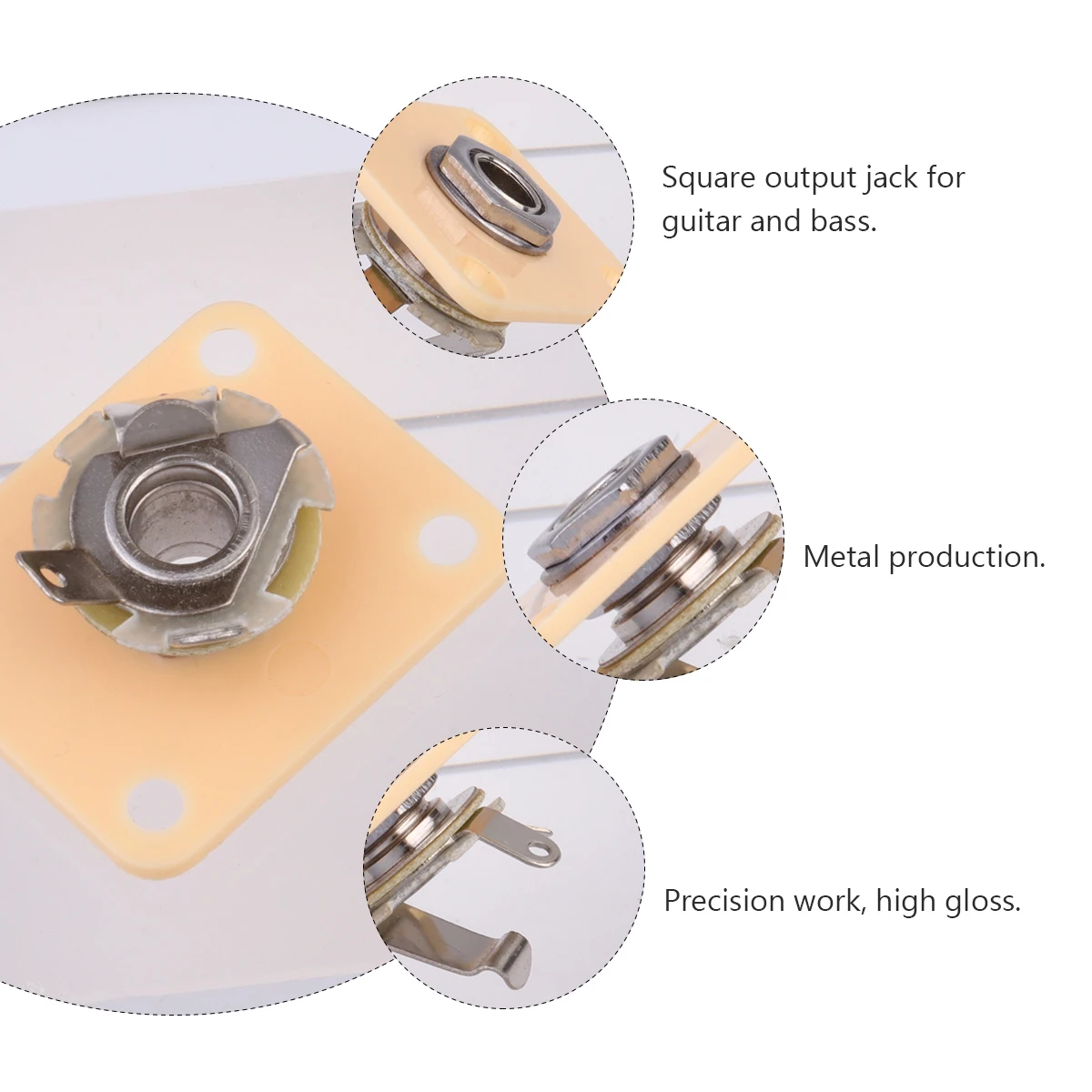 

3 Sets Square Jack Plate For Electric Parts Metal Plate Durable Input Output Bass Fittings Instrument Accessory Guitar Supply