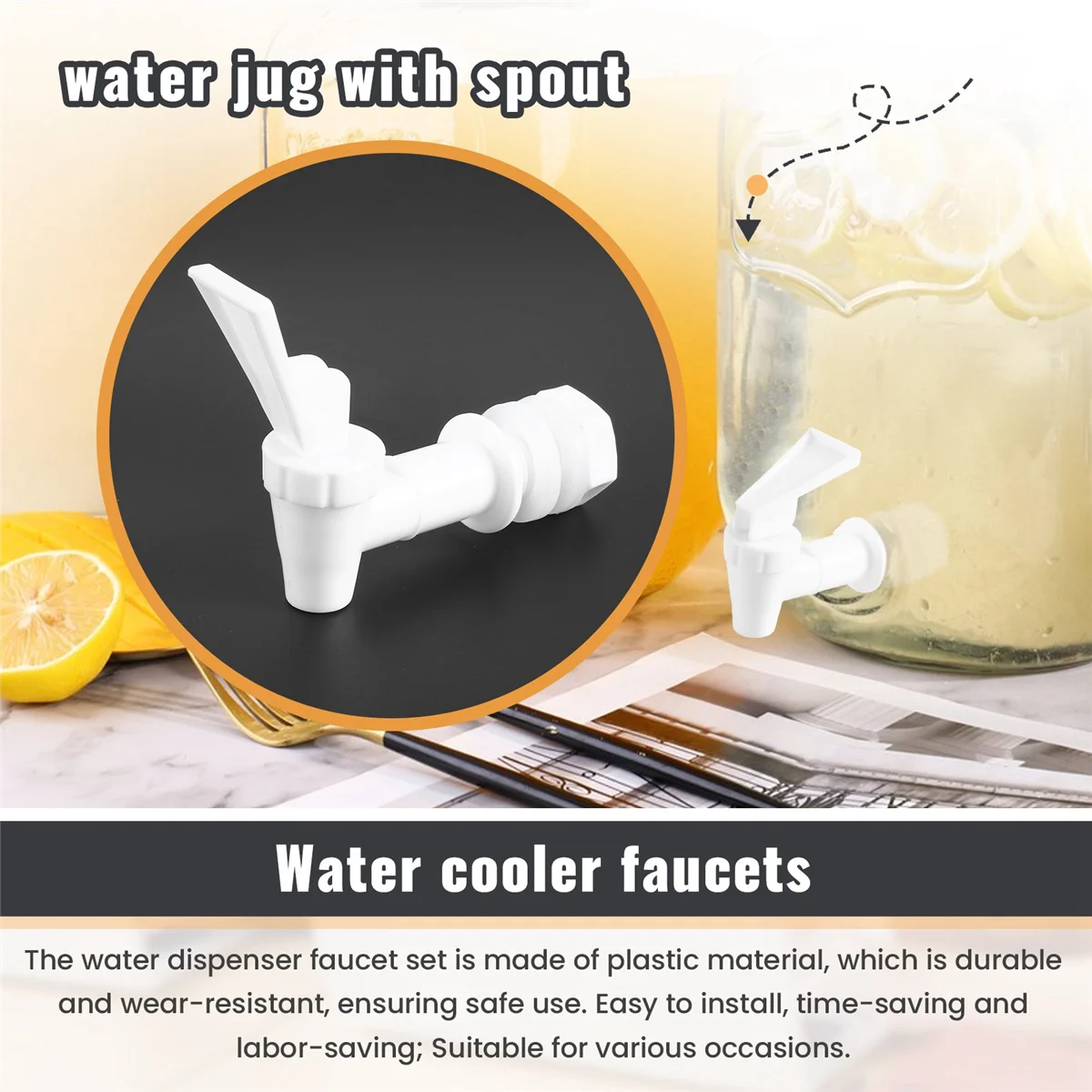 4 Sets Replacement Cooler Faucet Water Bottle Jug, Dispenser Tap Spigot Spout Water Beverage Lever Pour Dispenser Valve