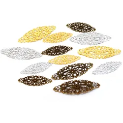 10/25PCs 60/80mm Filigree Flower Wraps Connectors Metal Crafts Gift Decoration DIY Jewelry Making Findings DIY Charm Pendant