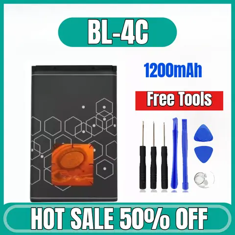 1200mAh for Nokia BL-4C X2 C2-05 2220 2690 2220S 6300 6100 7200 Mobile Phone Batteries