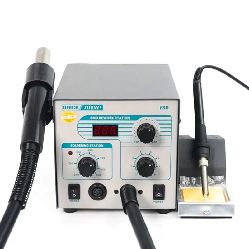 220V Quick 706W  2 In 1 Hot Air SMD Rework Soldering Station For Mobile Repair