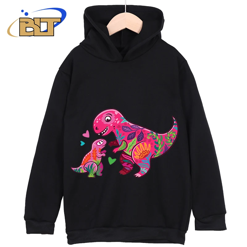 Little dinosaurs with moms Printed Kidswear New Hoodies for Kids Classic Tracksuits for Boys and Girls