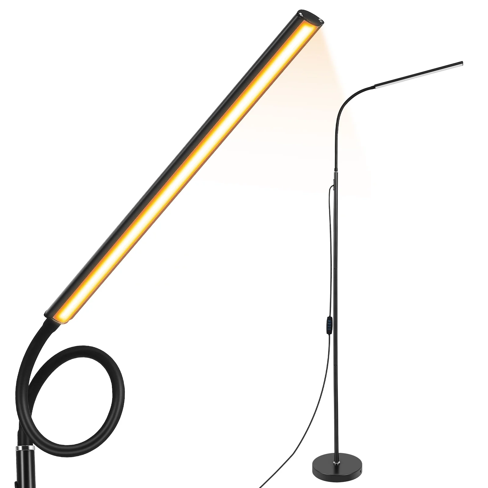 

LED Floor Lamp Desk Lamps for Home Office Classic Table with USB Port Light Black Bulb Tall