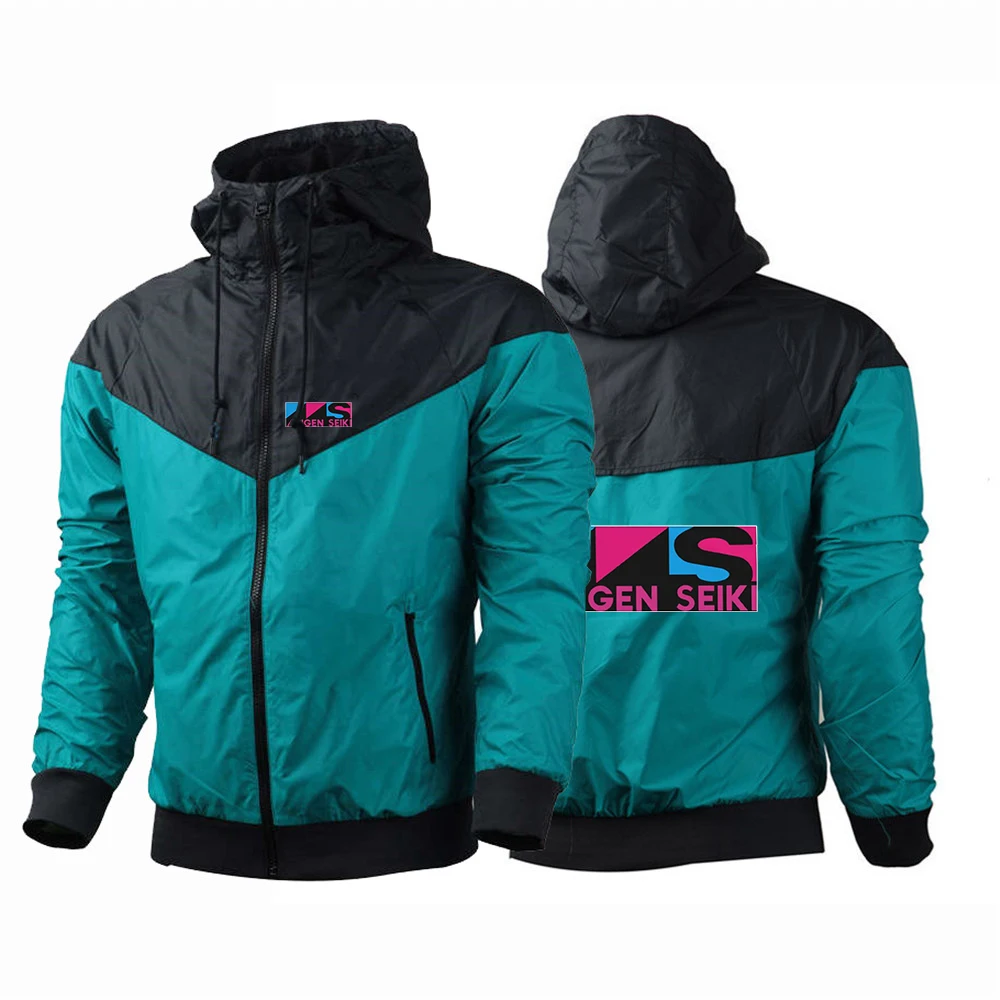 Mugen Seiki 남성용 방풍 편안한 캐주얼 지퍼 후드 바람막이 맨투맨 탑, 5 가지 색상, 2024 가을 패션 신상