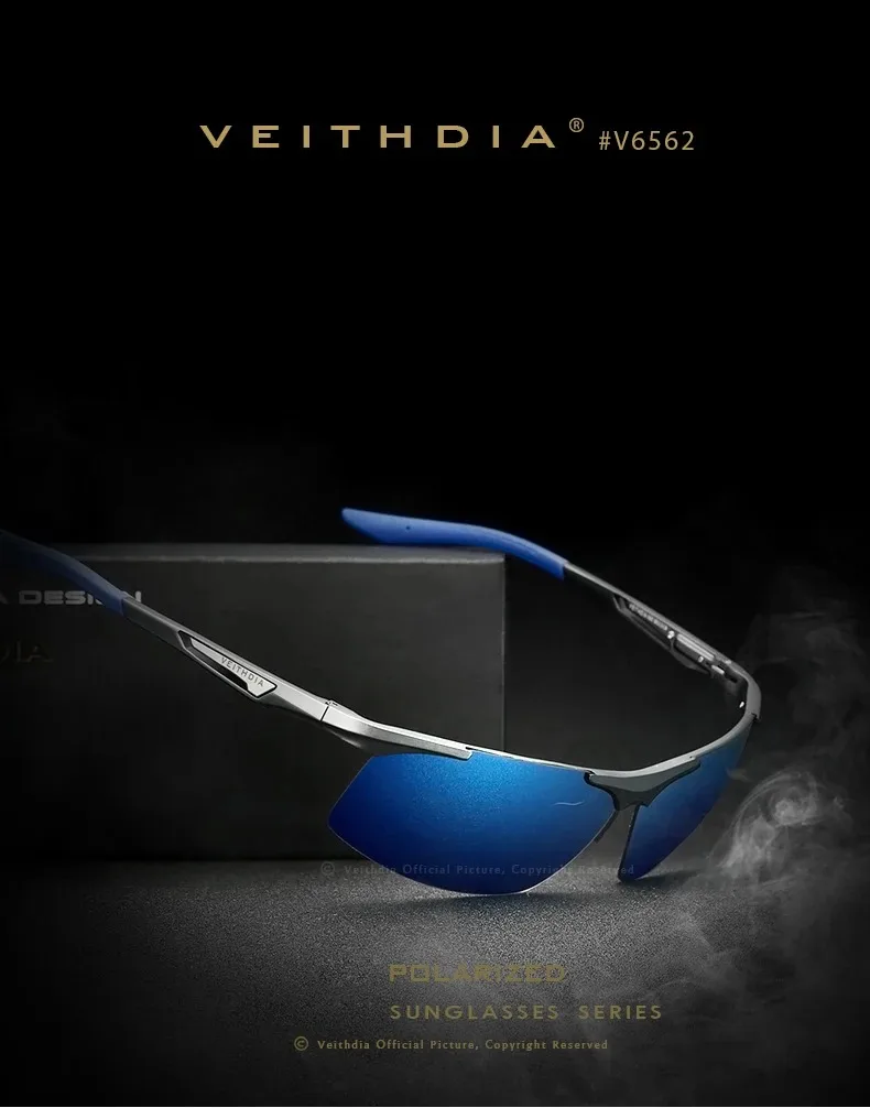 Veithdia aluminium herren sonnenbrille polarisiert uv400 linse männliche spiegel brille sport radfahren outdoor brillen zubehör 6562 – Detail 3