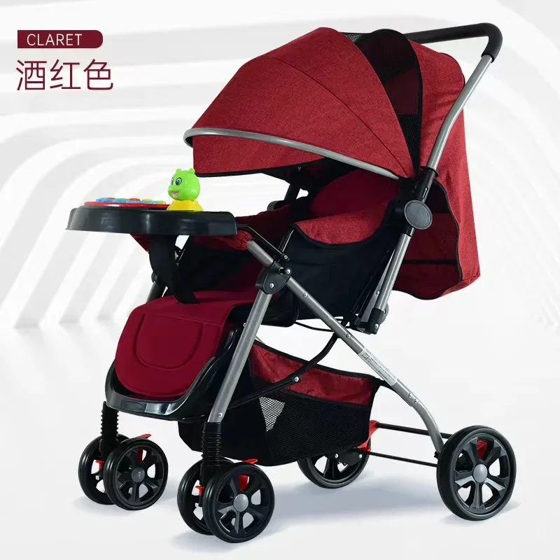 Baby stroller can sit in both directions and lie down with ultra-light portable folding four-wheeled bb baby parachute.