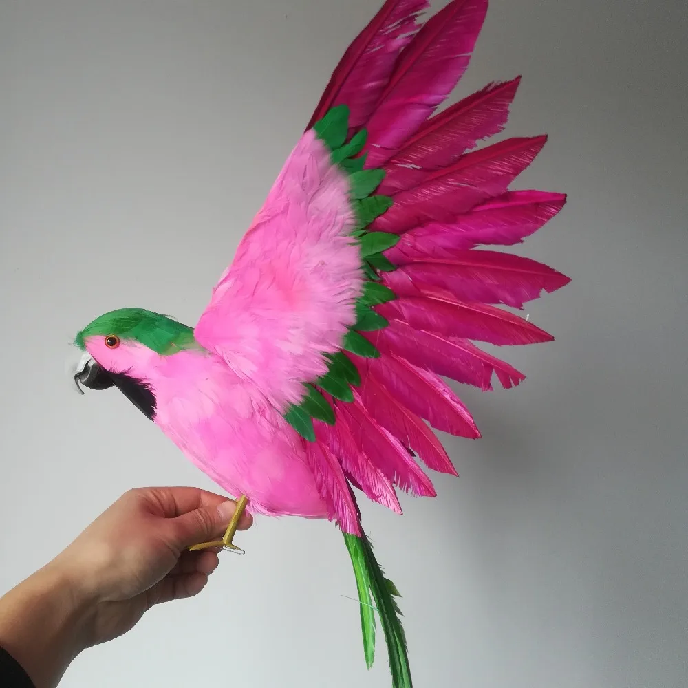 

wings real life parrot model foam&feather cute pink parrot gift about 42x60cm d0186