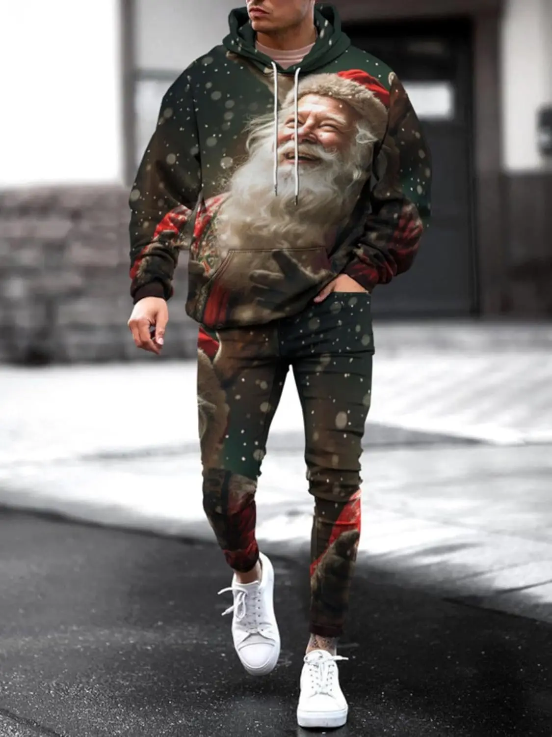 Christmas Santa Claus Hoodies Pants 2pcs Set 3D Print Men Women High-Quality Tracksuit Outfits Fashion Men's Clothing Jogger Set