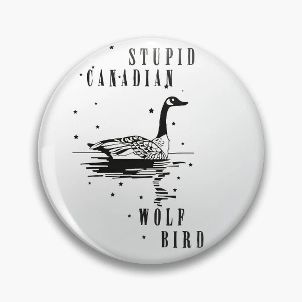 Stupid Canadian Wolf Bird Heated Rivalry 2025 Pin Holographic Star Heart Pin Brooches Laminated Button Fashion Accessory