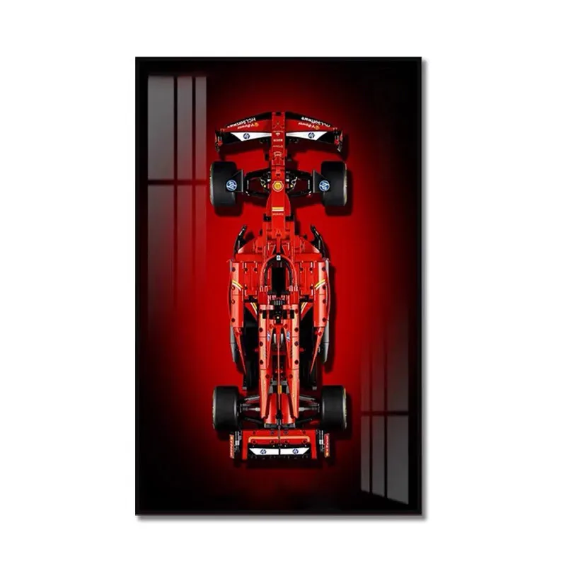 Wall‑Mounted Display Frame Compatible with LEGO 42207 SF‑24, 42206, 42171, 42228 F1 Race Car Models, Adult Collectible Accessory