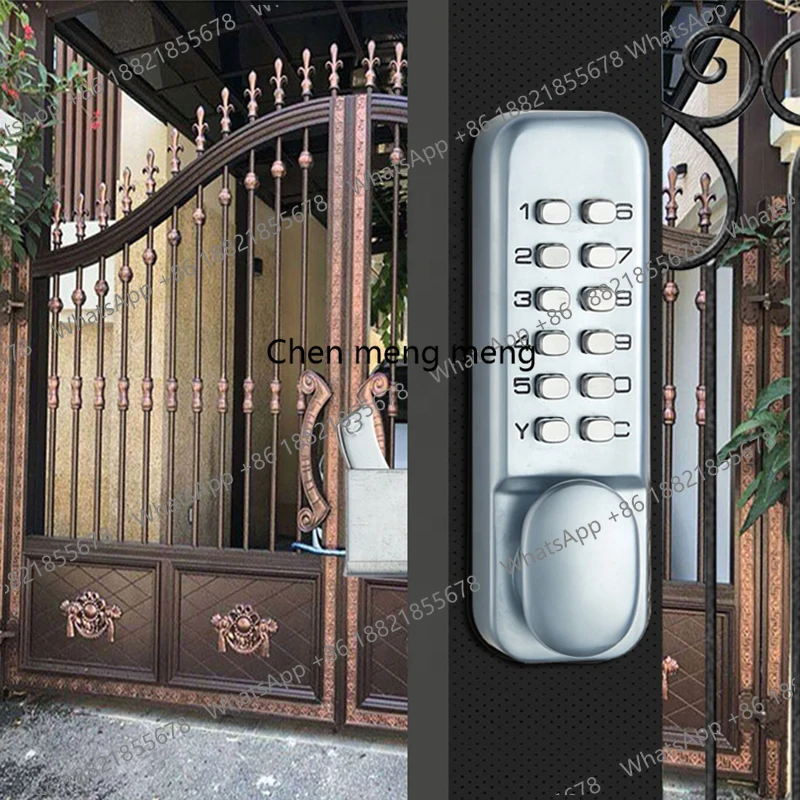 

Rainproof Sliding Gate Lock Mechanical Push Button Combination Lock Smart Door Lock