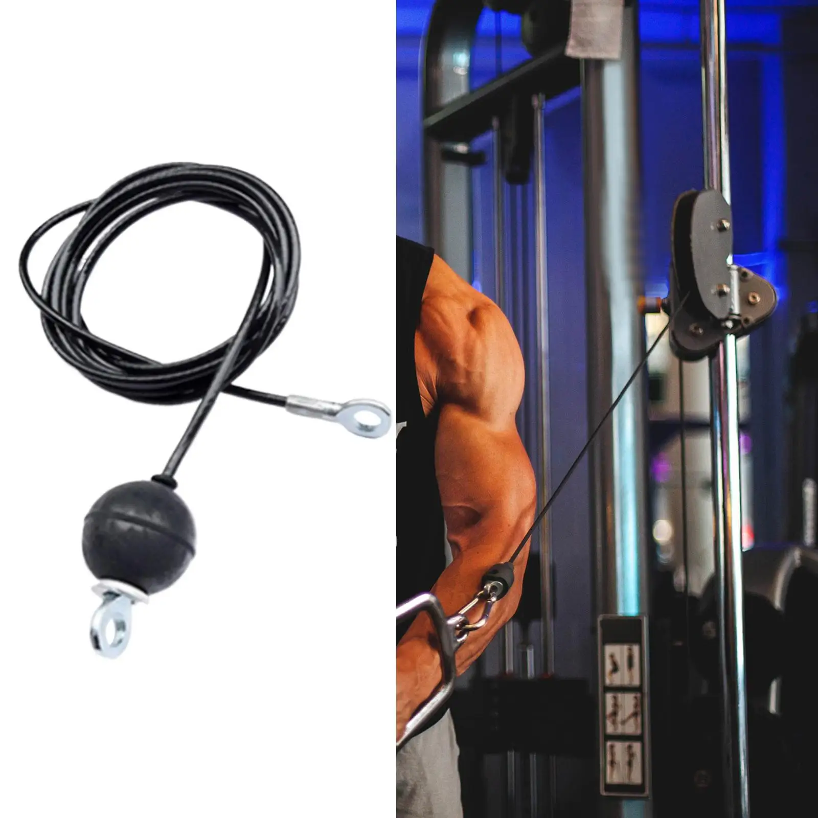 Fitness Pulley Cable Fitness Exercise Attachment Workout Equipment Cord Strength Training Practical Steel Wire Rope Accessory