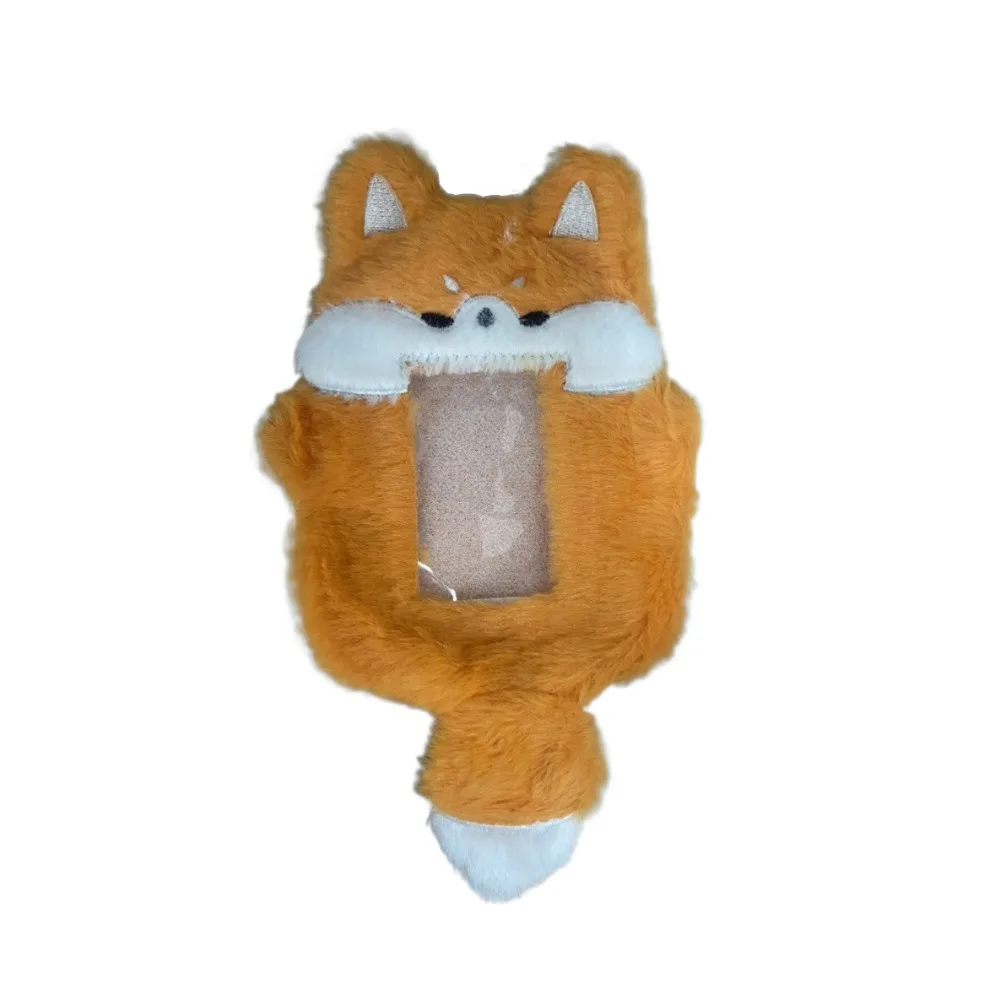 

Cute Plush Photocard Case Student Card Holder Cartoon Fox Photocard Case Bag Keychain Idol Photos Protective Cover