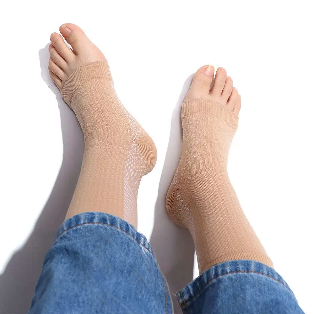 Protect Arthritis Heel Nylon Compression Sock Open Toe Protective Socks Elastic Bandage Sleeve Foot Sleeves Tight Casual Socks