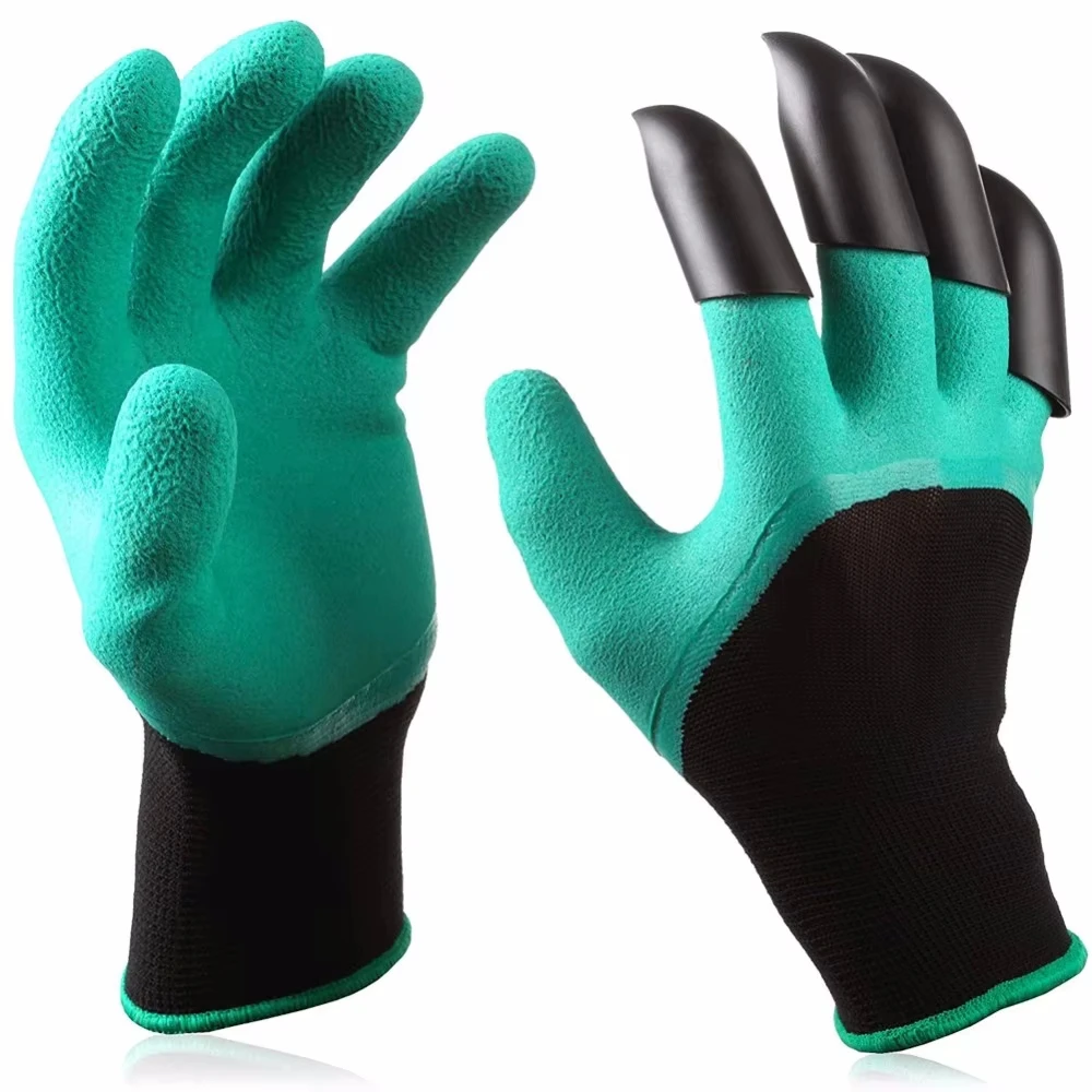 Gardening Gloves with Claws Digging Planting Protective Latex Gloves Durable Waterproof Prick-proof Permeable Home Labor Gloves