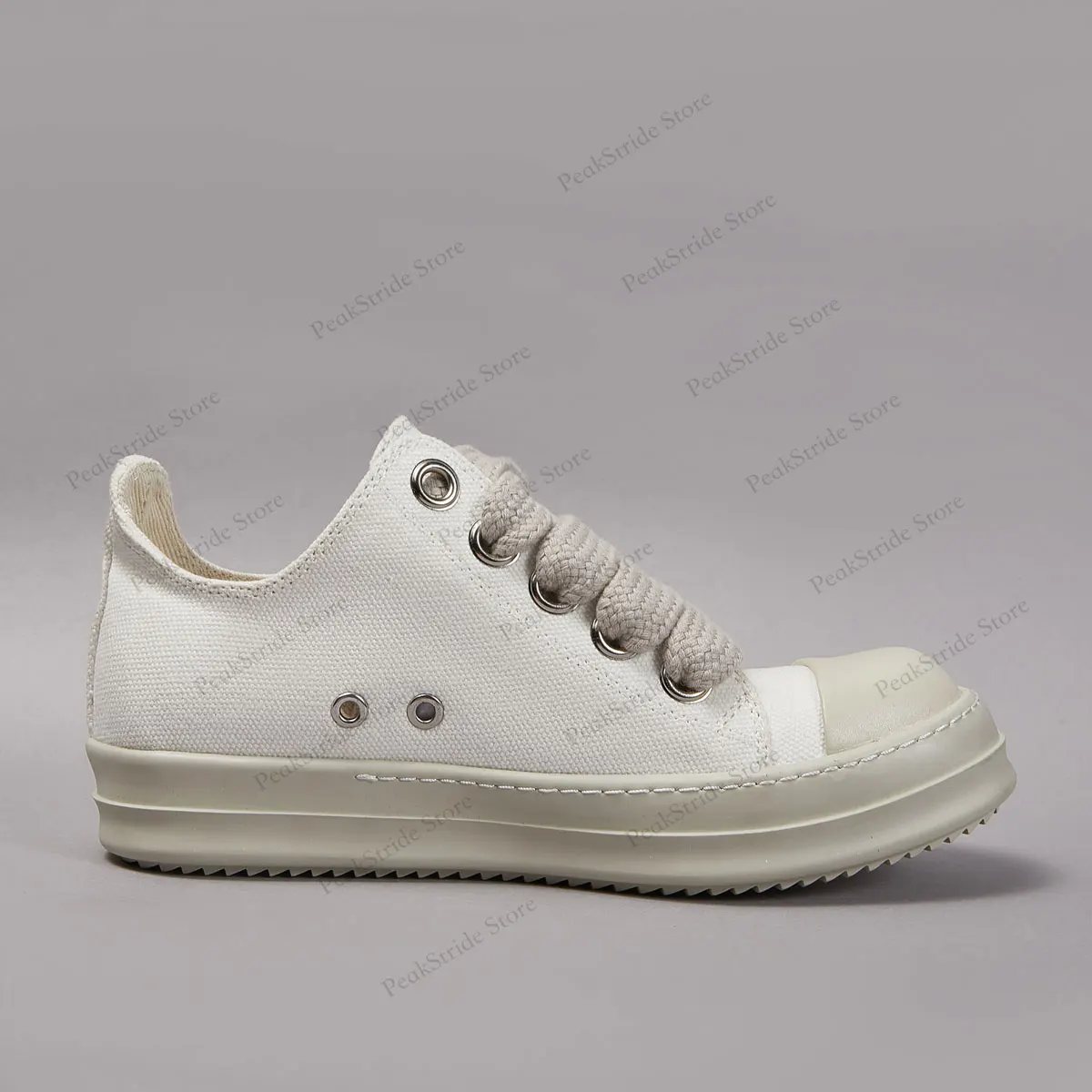 أحذية رياضية منخفضة القماش باللون الأبيض للرجال والنساء - أحذية عصرية برباط للجنسين، أحذية مصممة فاخرة من Casu #5