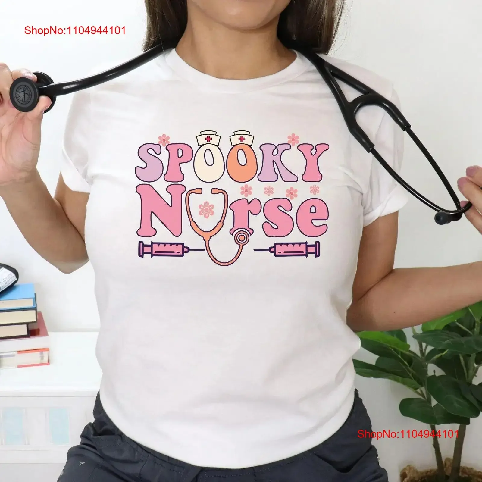 

Жуткая футболка медсестры на Хэллоуин, детская милая винтажная стираная дизайнерская одежда, унисекс, универсальный топ для повседневной носки, повседневная одежда