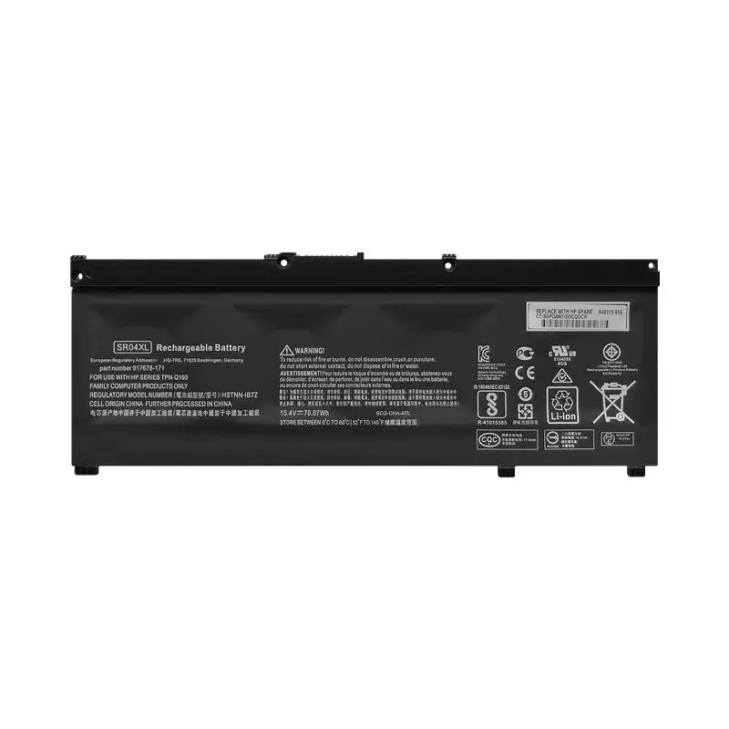 

SR04XL Laptop Battery for HP OMEN 15-CE000 Series TPN-Q193 TPN-Q194 HSTNN-IB7Z 917678-1B1 917678-171 917724-855 15.4V 70.07Wh