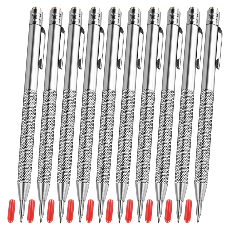 

10 Pieces Tungsten Carbide Scriber With Magnet Aluminium Etching Engraving Pen With Clip For Ceramics Glass Marble