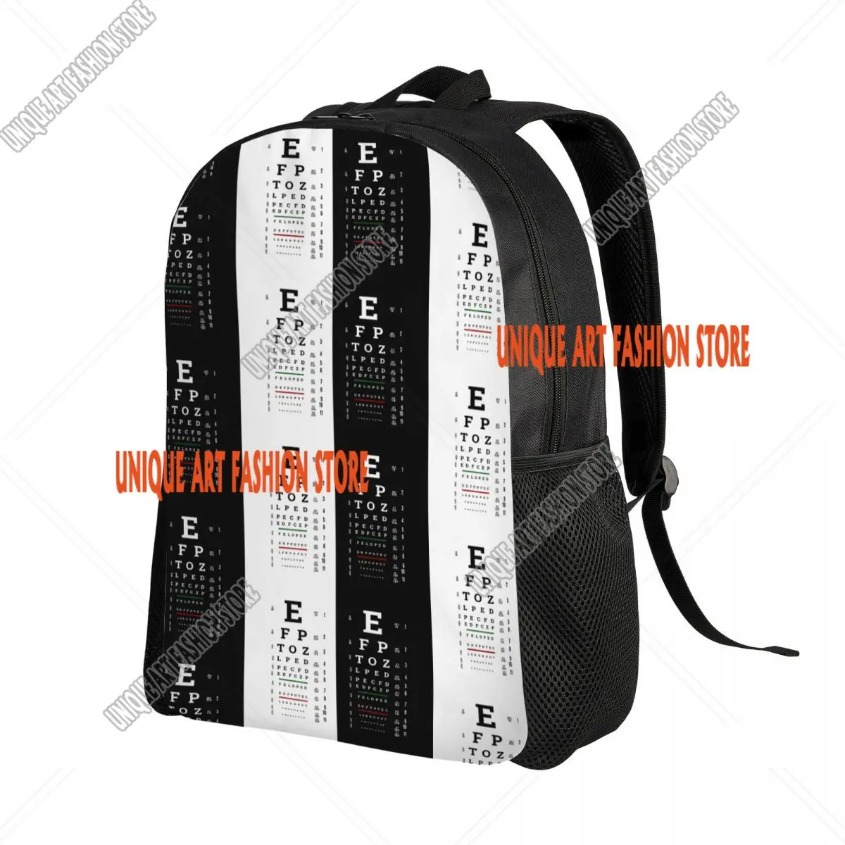 Snellen Chart Eye Test Laptop Backpack Men Women Casual Bookbag for School College Student Optometrist Optician Bag