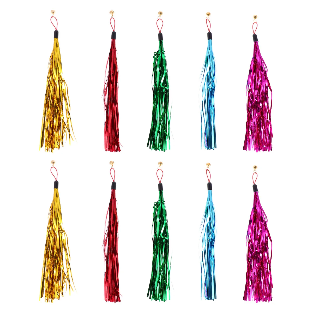 

10Pcs Cat Teaser Replacement Heads Glitter Tassel Design Long Dangle Interactive Wand Refills Kitten Play Supplies