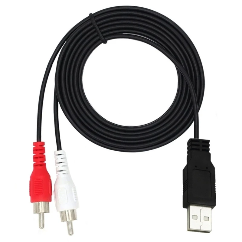 

066A USB -мужчина в 2RCA Video Converter Adapter Adapter Fit для передачи звука телевизионного ПК