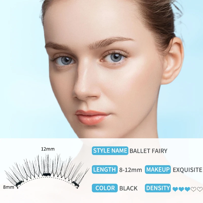 Neues Modell kommt gebogene verbesserte Magnete wieder verwendbare magnetische falsche Wimpern tragbare Make-up-Tool bequem praktisch hohe Qualität